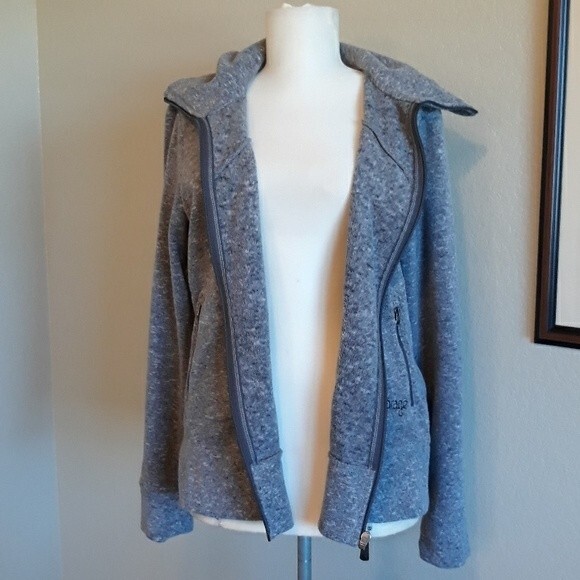 Orage Zip Up Fleece Jacket, Ladies Size L Gray High Neck - Picture 7 of 9
